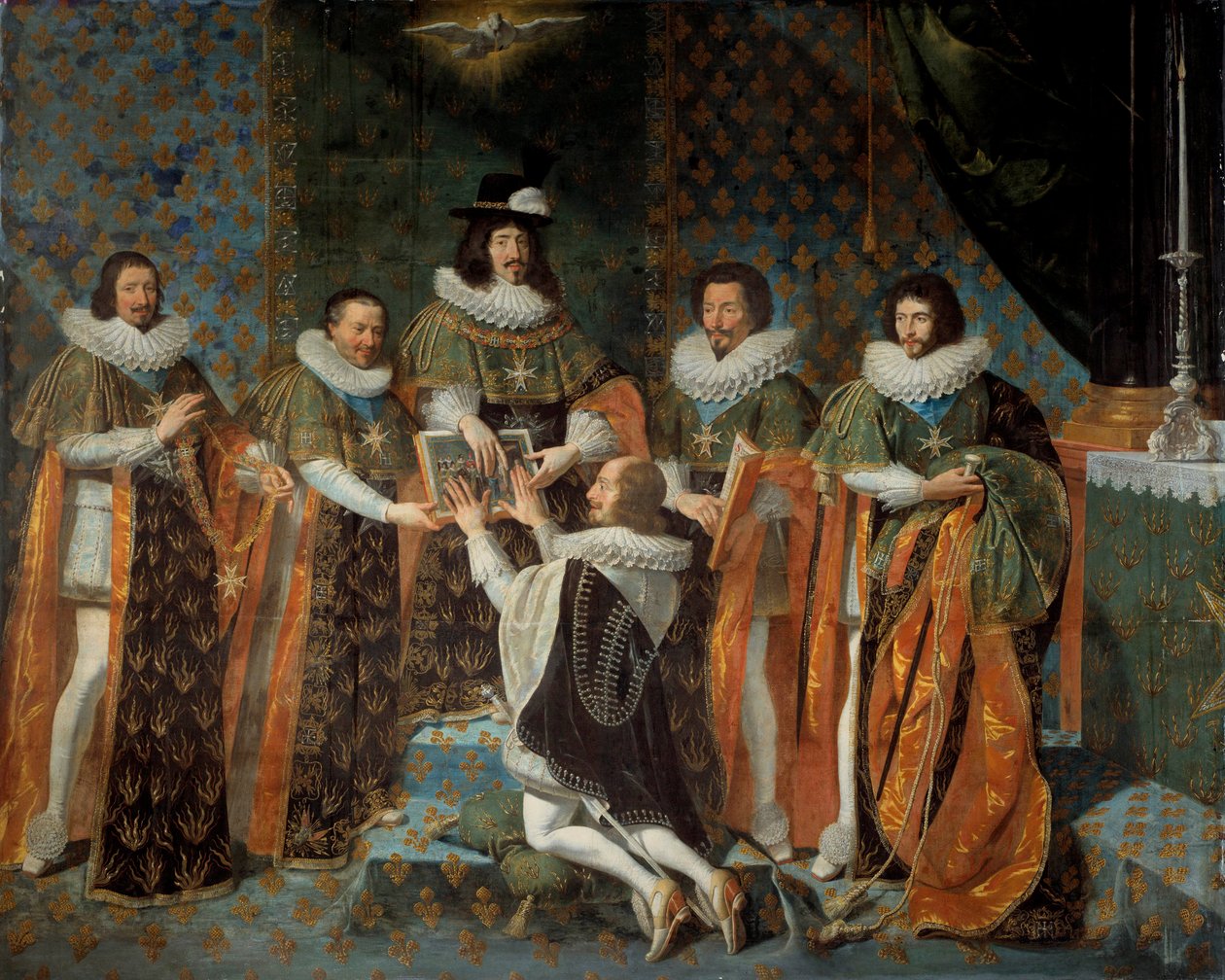 Reception by Louis XIII of Henri II of Orleans, Duke of Longueville and Estouville, Sovereign Prince of Neufchatel by Philippe de Champaigne