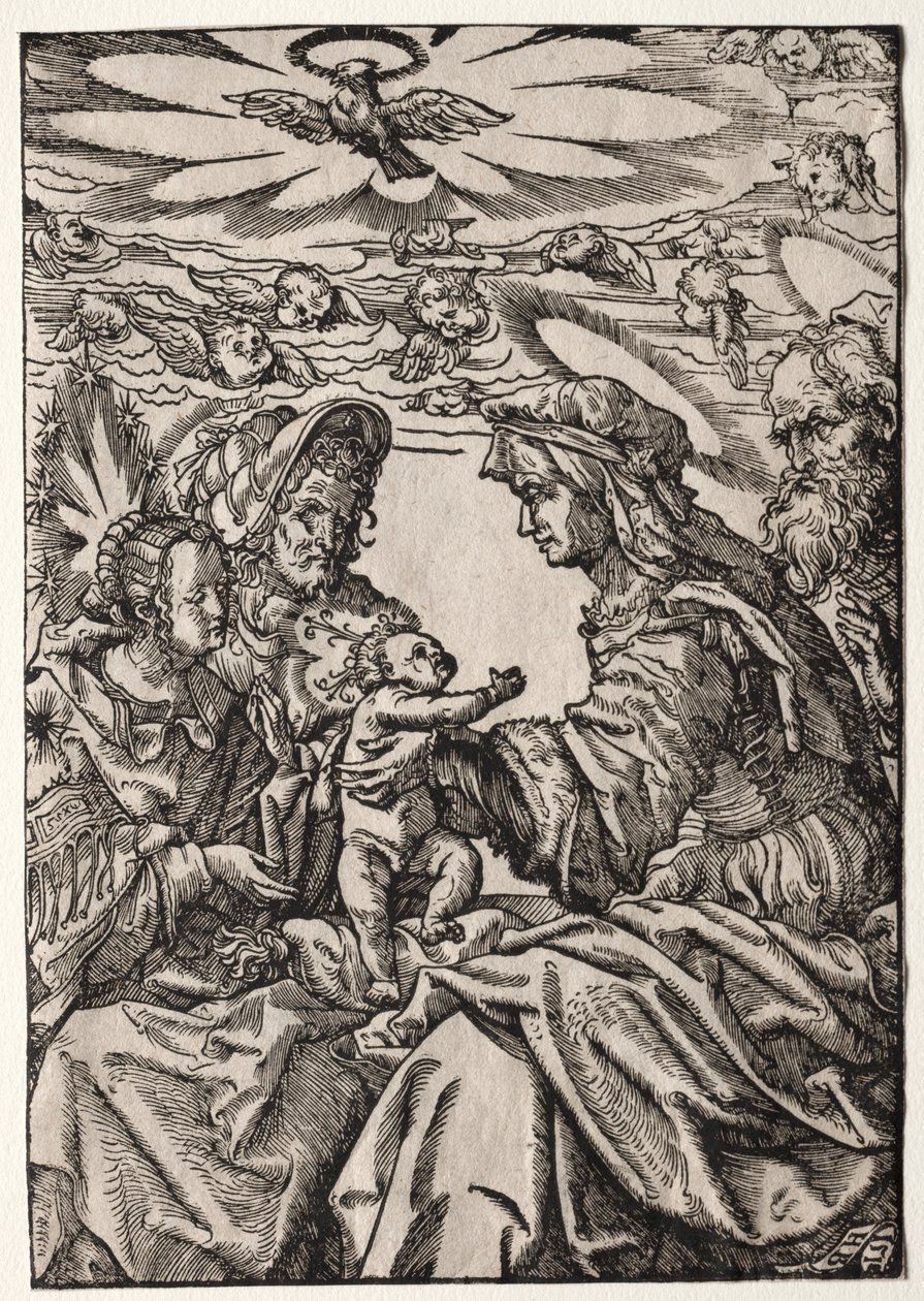 The Holy Family with St. Anne and Joachim by Philippe de Lasalle