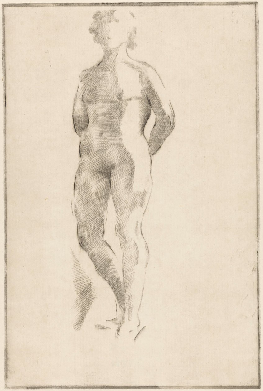 Standing Naked Woman with Hands on Her Back by Philippus de Groot (signed by artist)