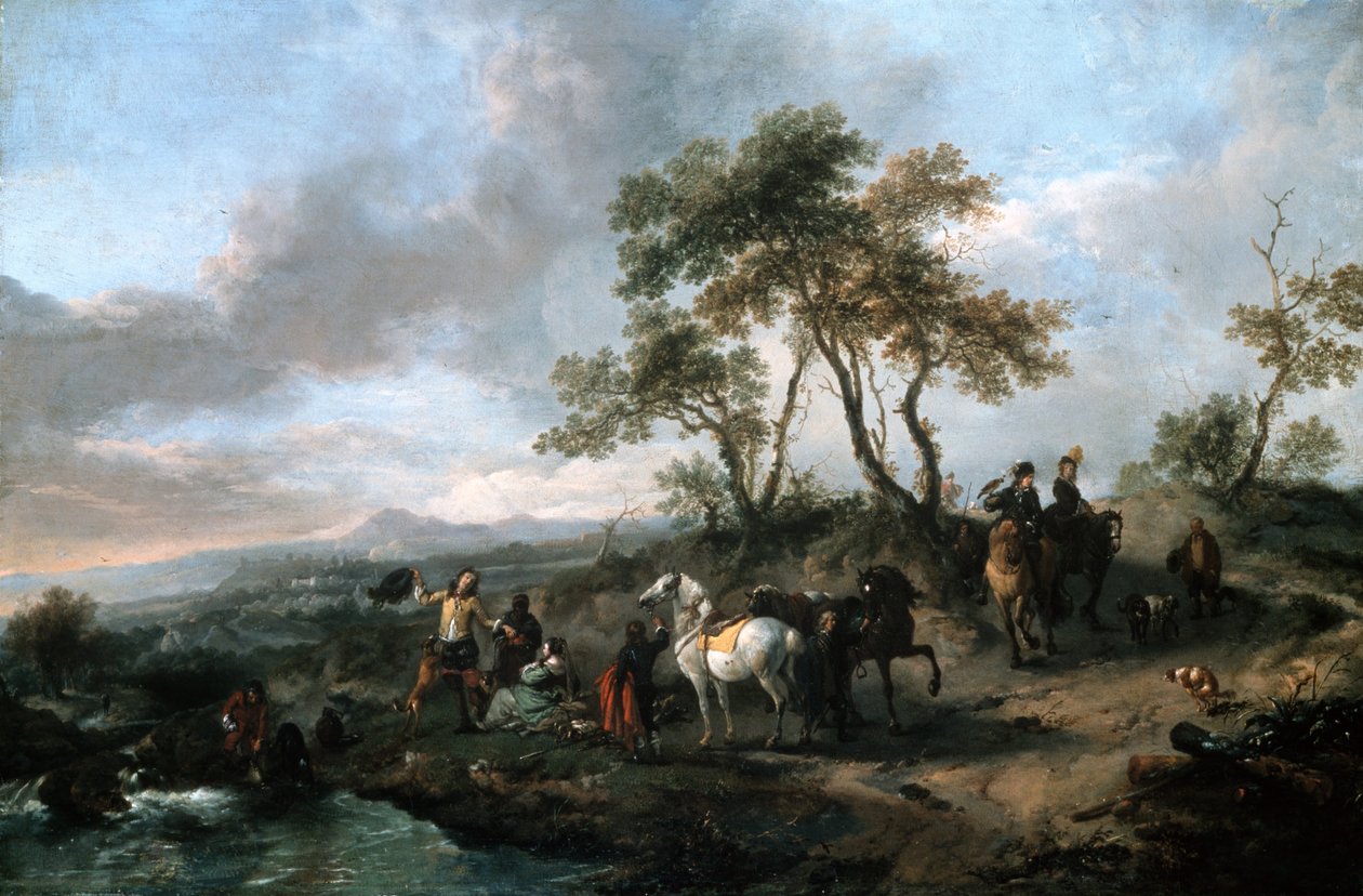 Halt of a Hunting Party by Philips Wouwerman