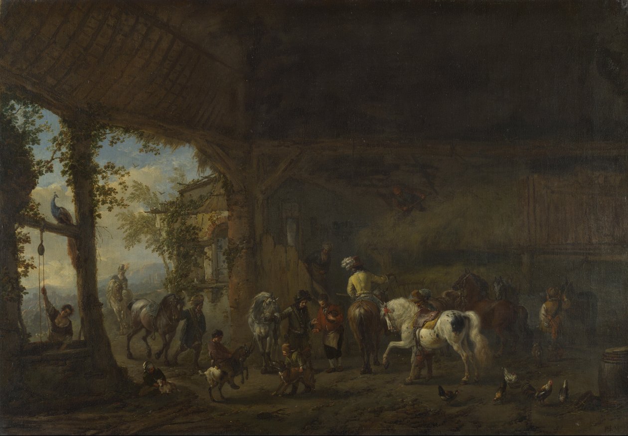The Interior of a Stable by Philips Wouwerman
