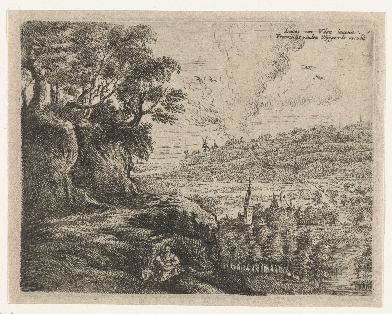 Landscape with a Man, Woman, and Child by Philips Augustijn Immenraet