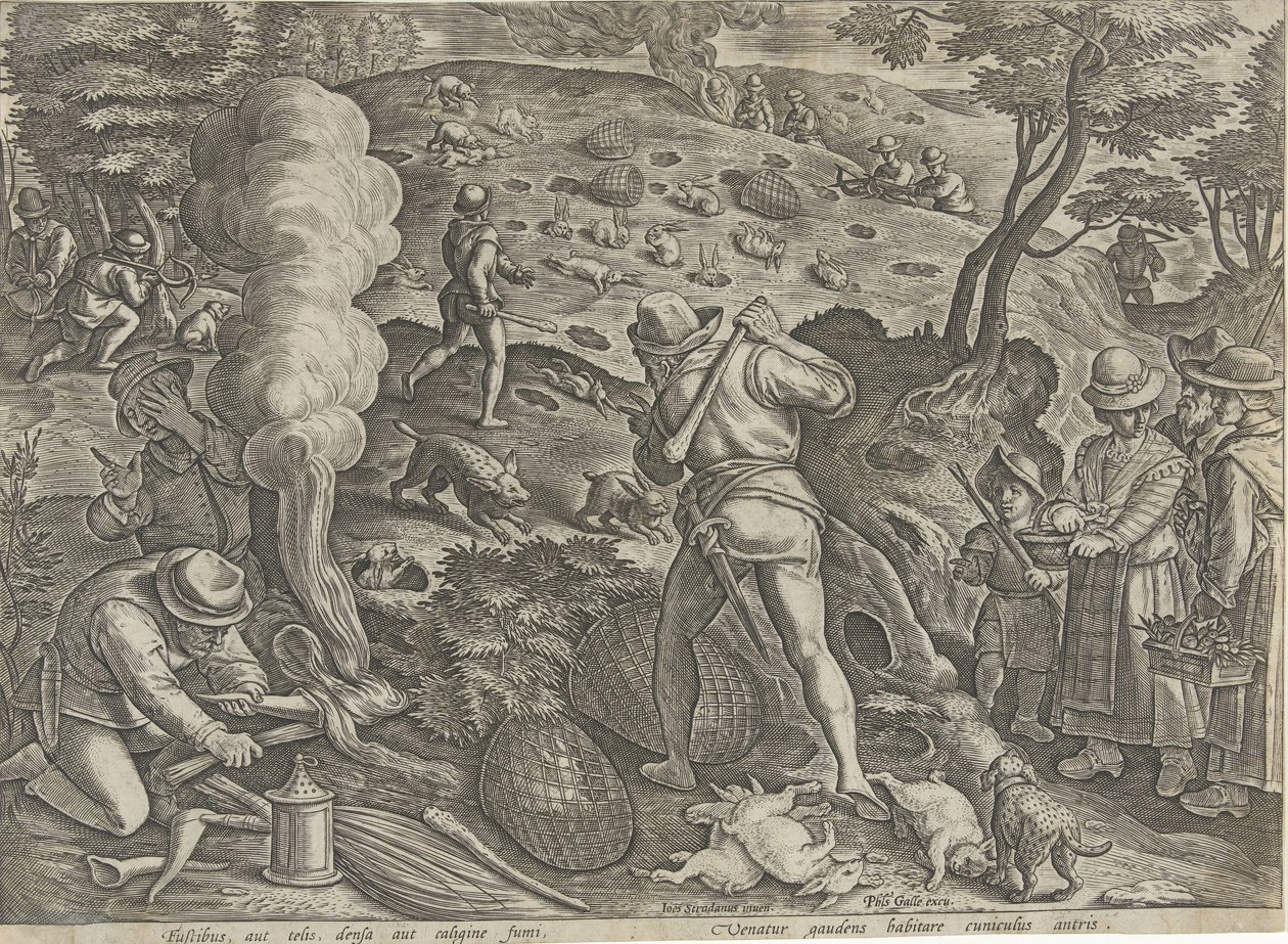 Rabbit Hunt by Philips Galle (possibly)