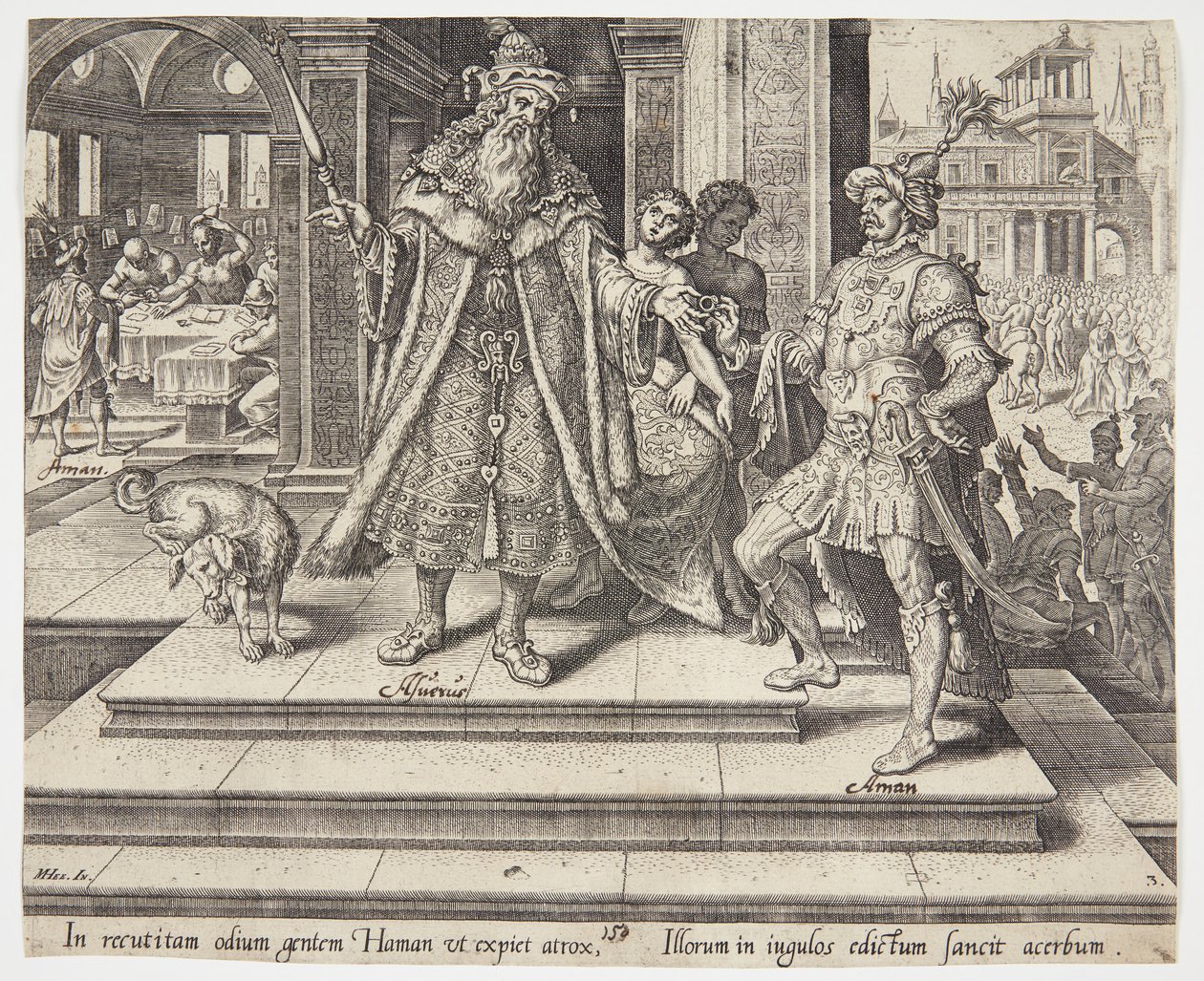 Ahassuerus Commissions to Destroy the Jewish People by Philips Galle