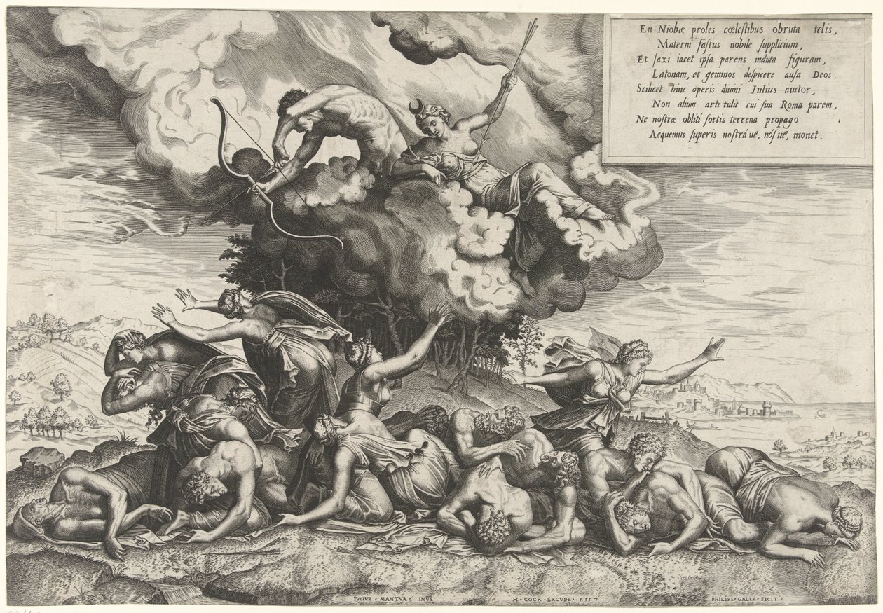 Apollo and Diana Kill the Children of Niobe by Philips Galle