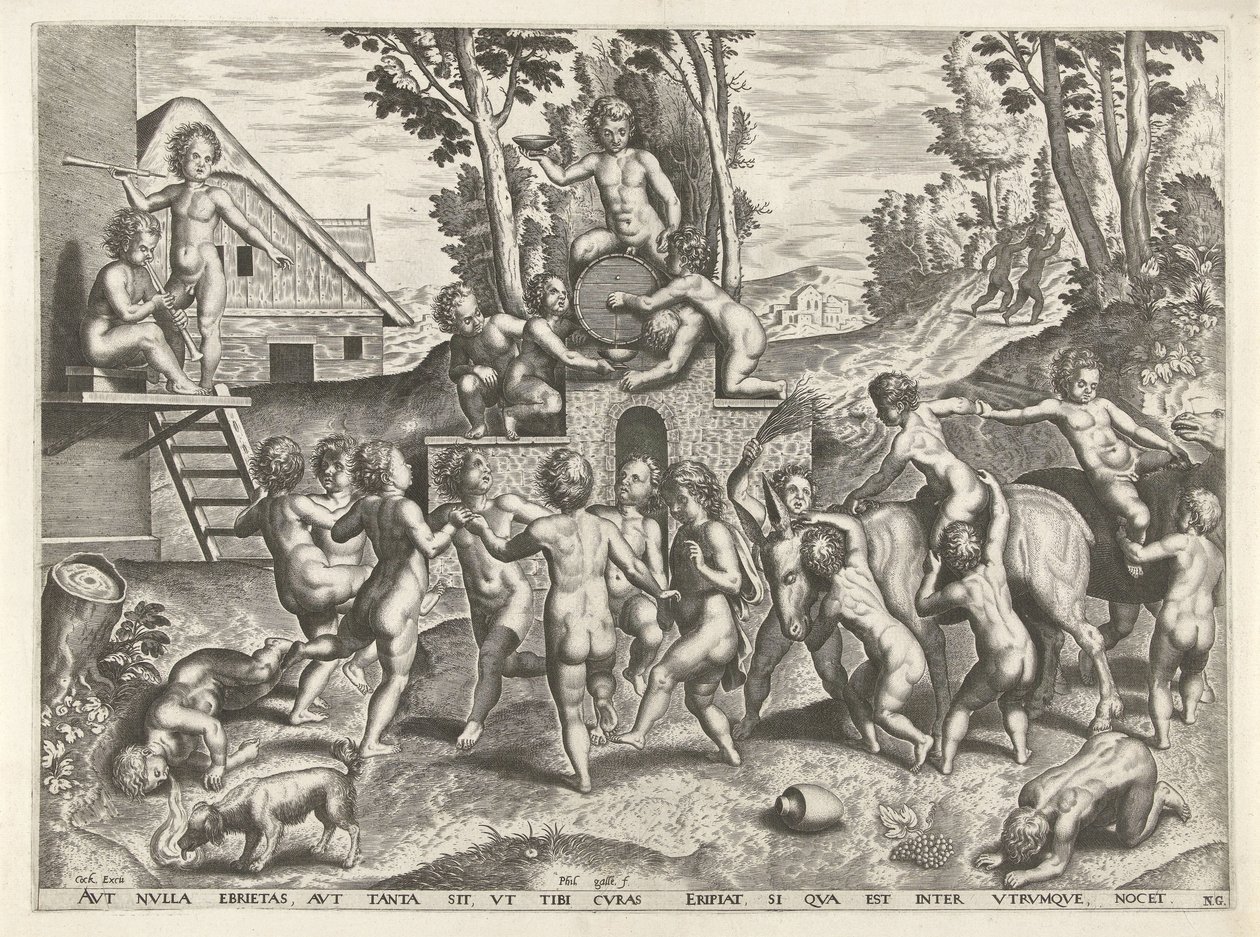 Bacchanal of Children by Philips Galle