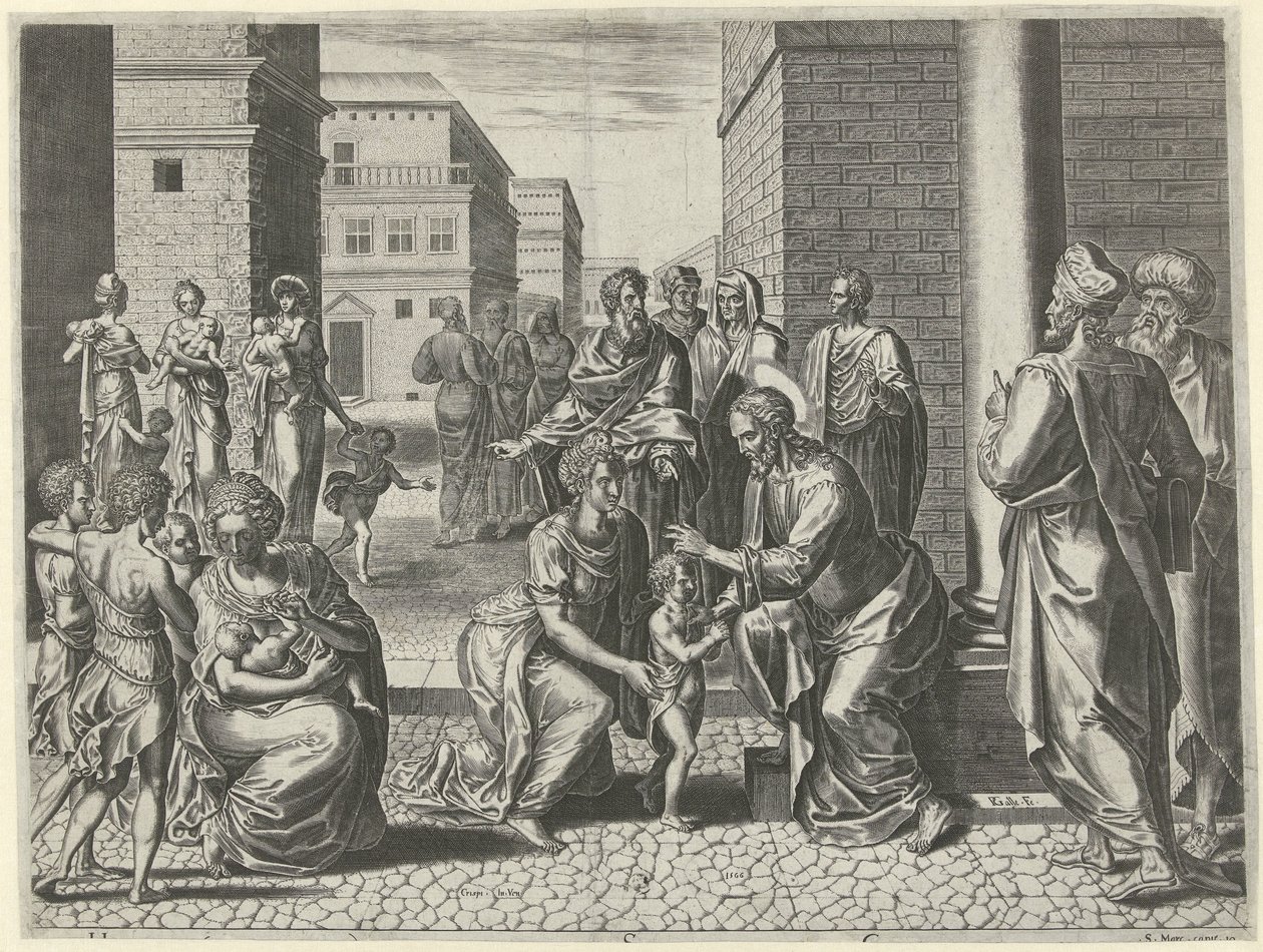 Christ Blessing the Children by Philips Galle