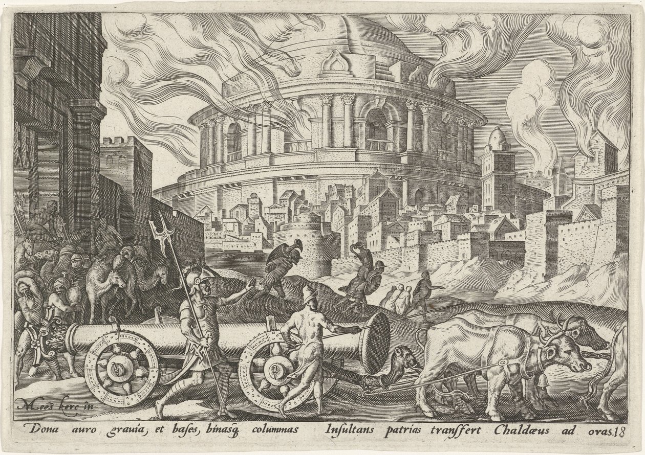 The Chaldeans Take the Columns of the Temple of Jerusalem by Philips Galle