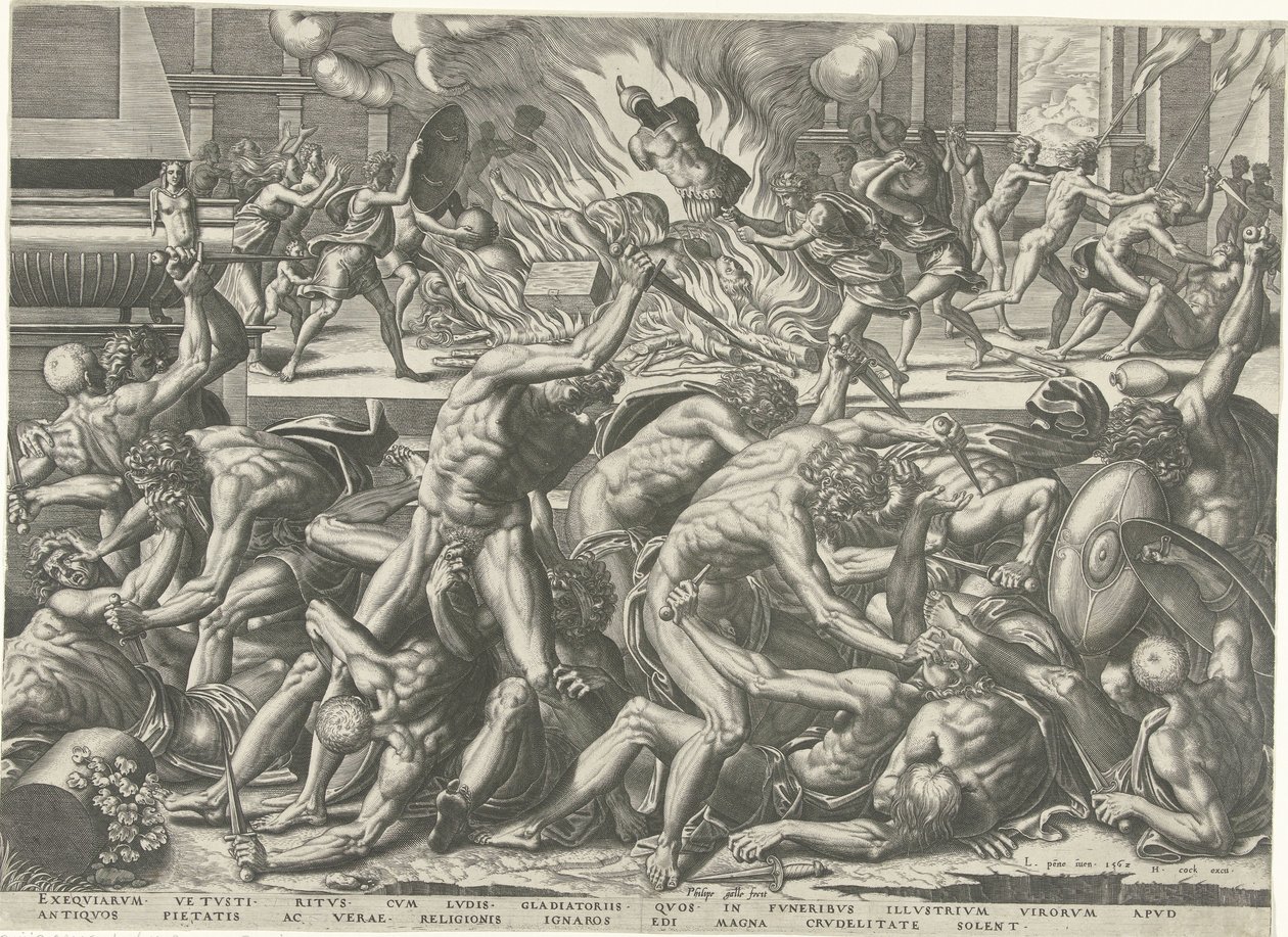 Gladiator Fight by Philips Galle