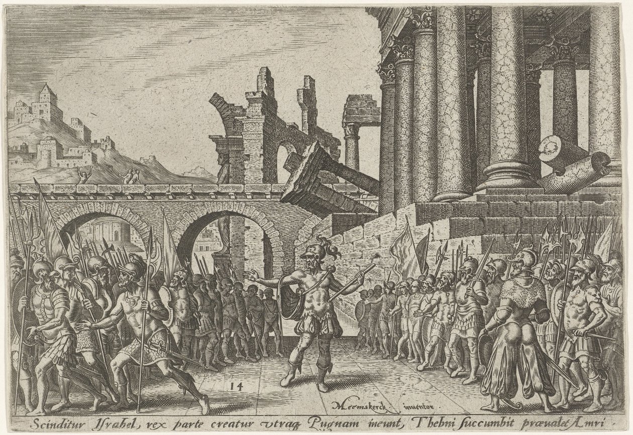 The People of Israel Divided Between Tibni and Omri (The Days of Calamity of the Jewish People) by Philips Galle