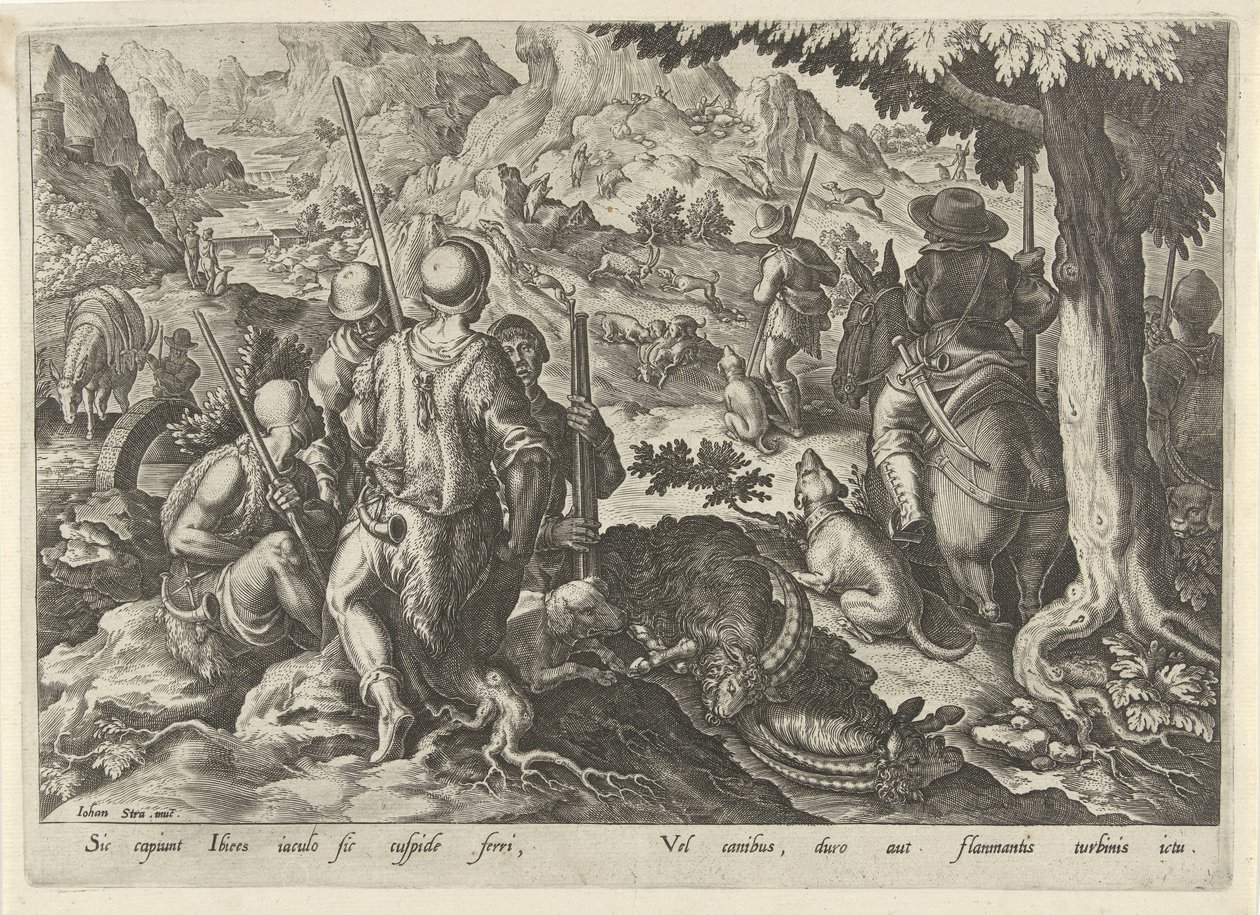Mountain Goat Hunt by Philips Galle