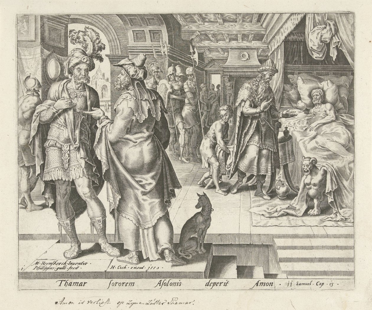 Jonadab Advises Amnon (History of Tamar and Amnon) by Philips Galle