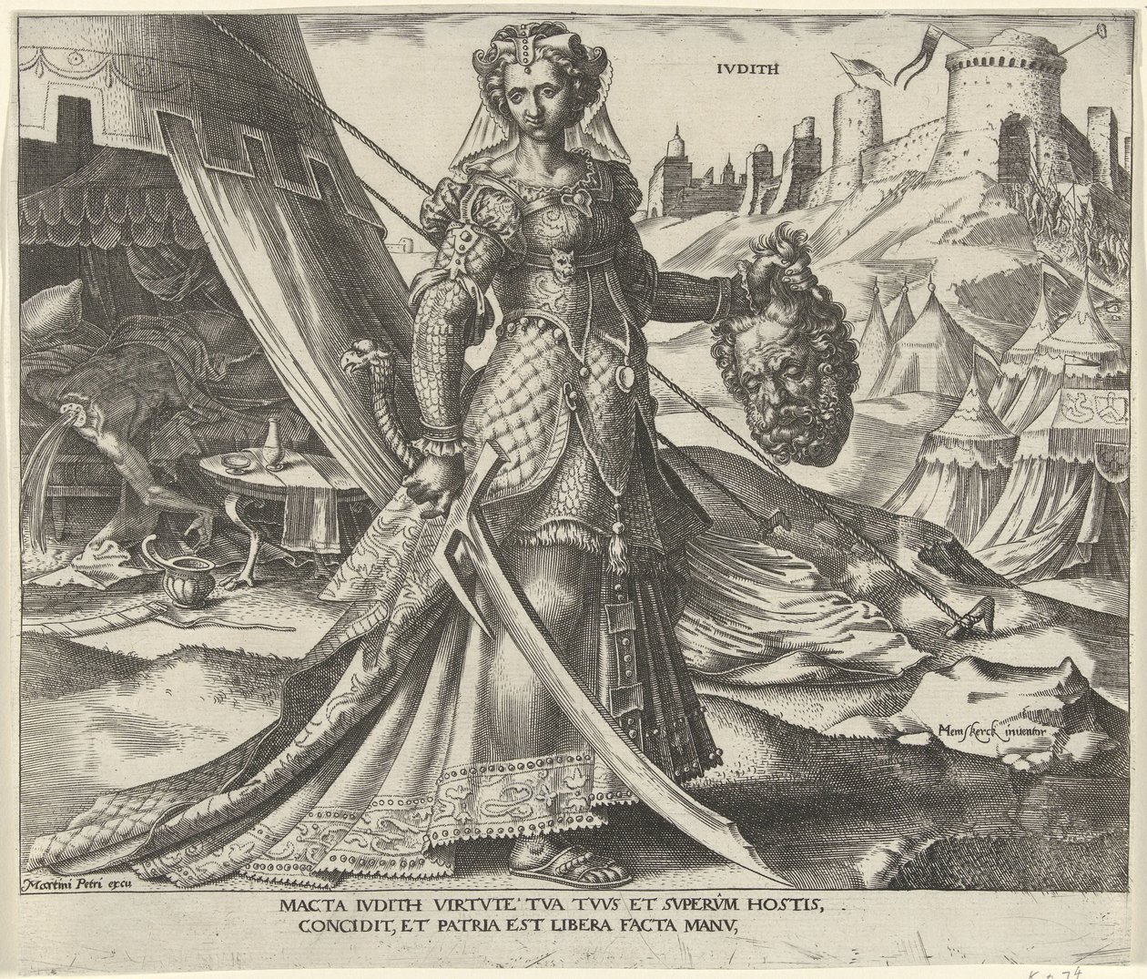 Judith (Acht Beroemde Vrouwen uit het Oude en Nieuwe Testament) by Philips Galle