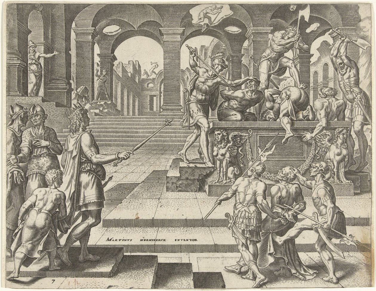 King Josiah Orders the Priests of the Temples in Samaria to be Killed by Philips Galle