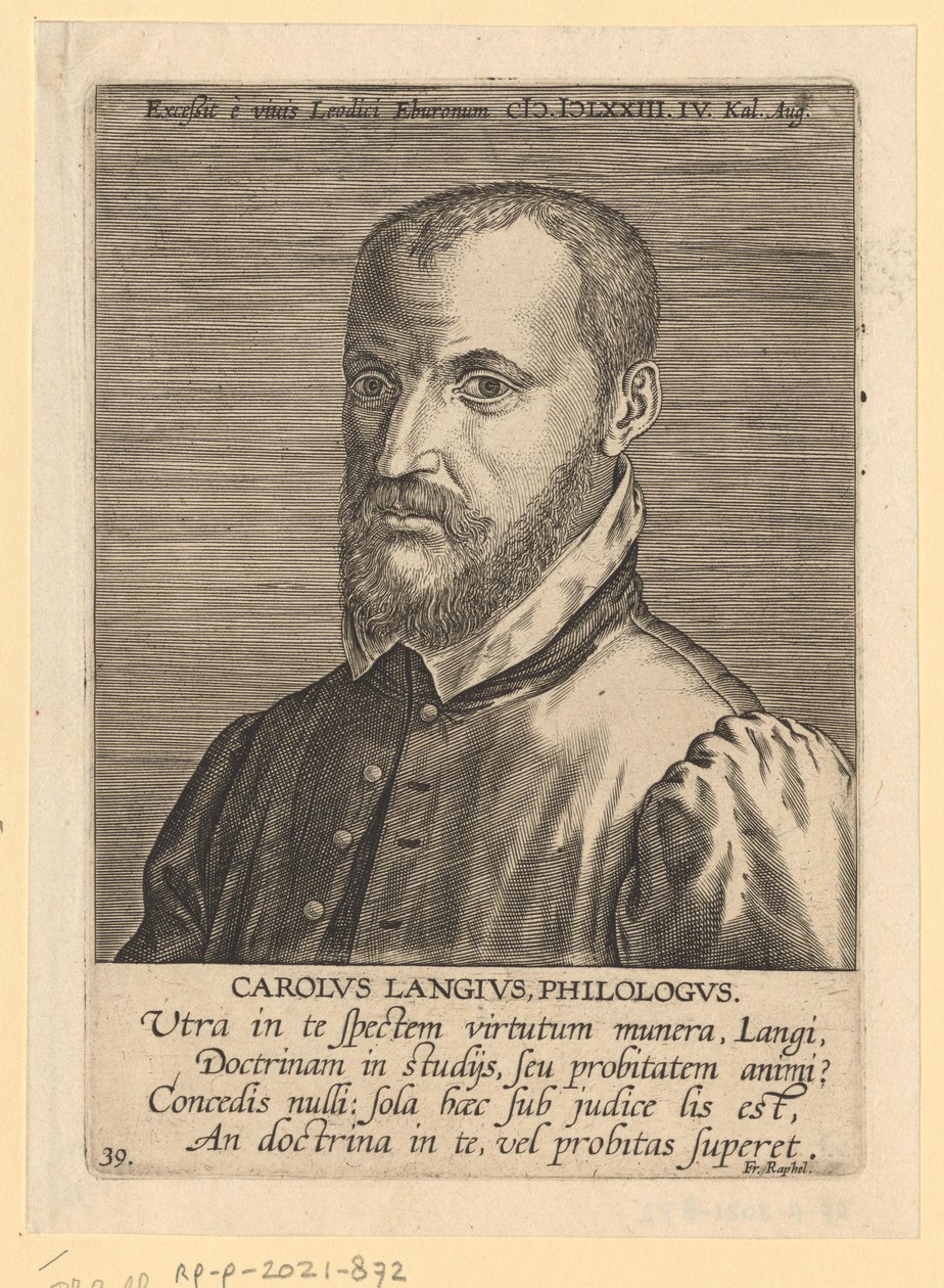 Portrait of Charles de Langhe by Philips Galle