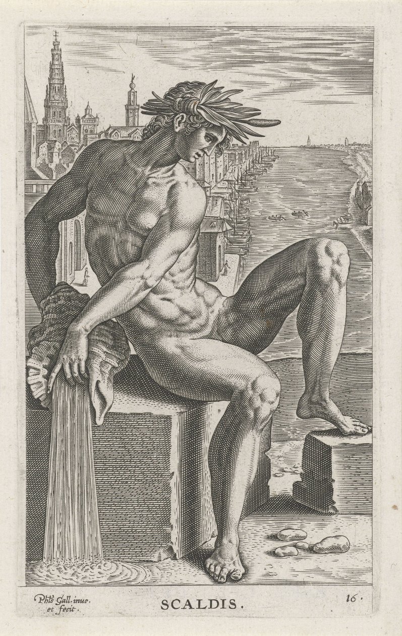 River God Scaldis by Philips Galle