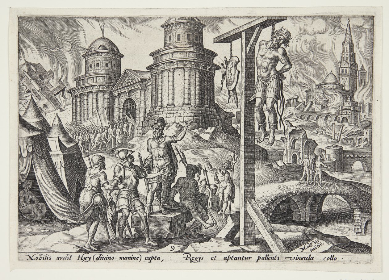 The King of Ai Hanged by Philips Galle