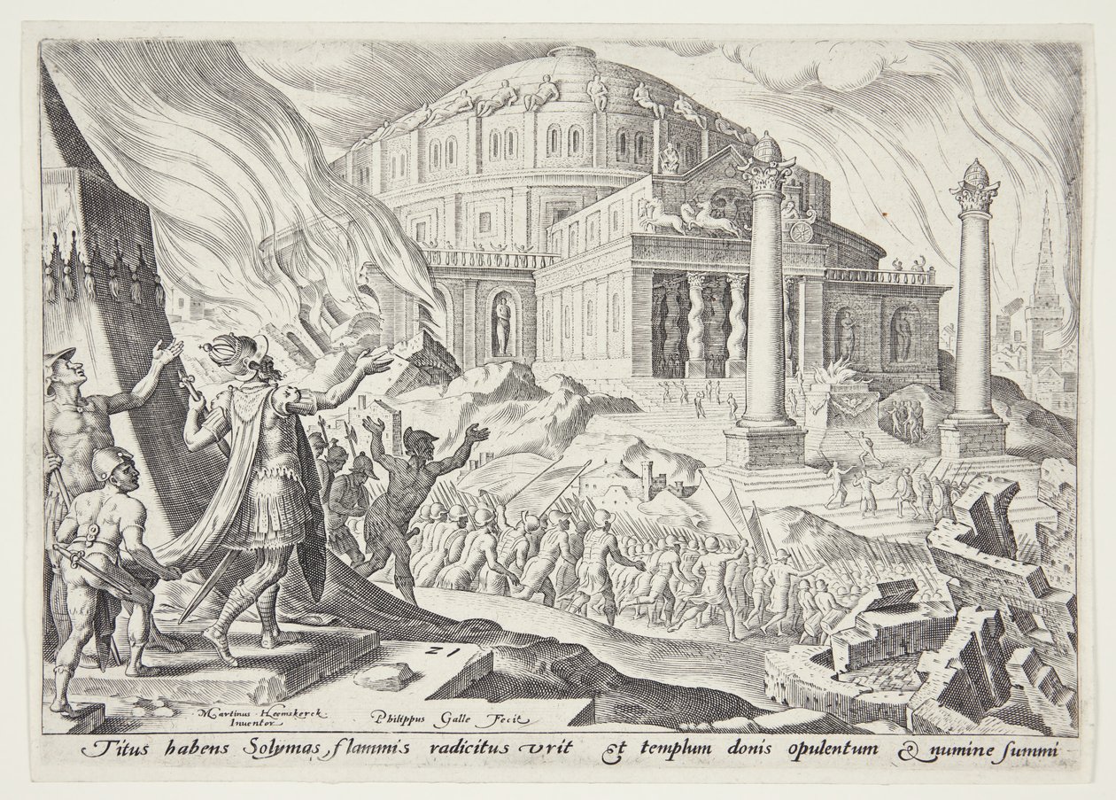 The Destruction of Jerusalem by Emperor Titus by Philips Galle