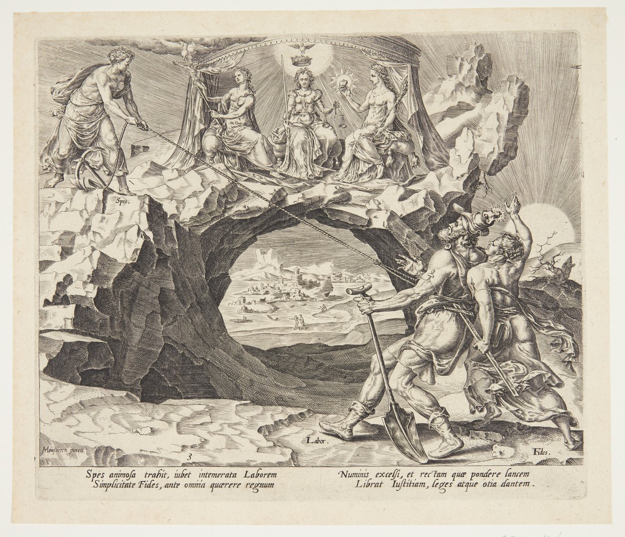 The Diligent Worker Aspiring to Righteousness of the Lord by Philips Galle