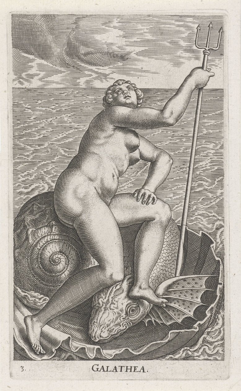Water Nymph Galatea by Philips Galle