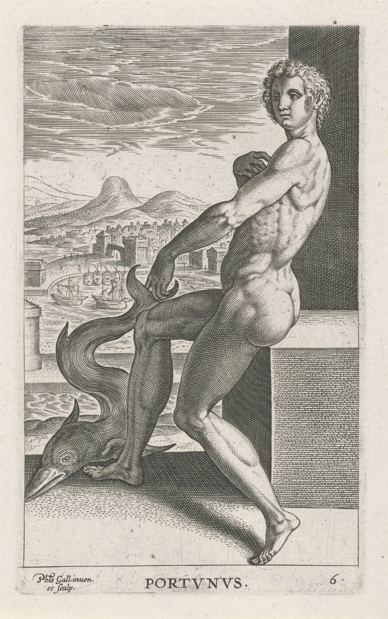 Sea God Portunus by Philips Galle