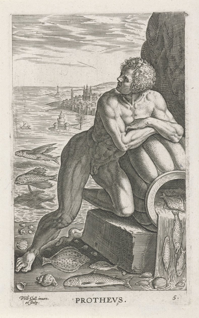 Sea God Proteus by Philips Galle