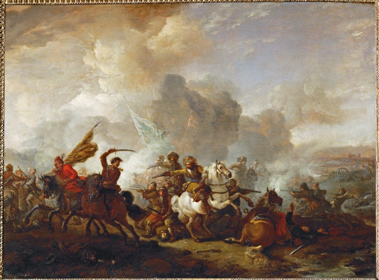 Skirmish of Horsemen between Orientals and Imperials by Philips Wouwermans or Wouwerman