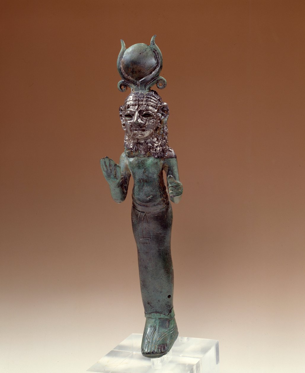 Oriental Antiquities: Phenician Goddess. Statuette of Bronze and Silver. 700-600 BC. Paris, Louvre Museum by Phoenician