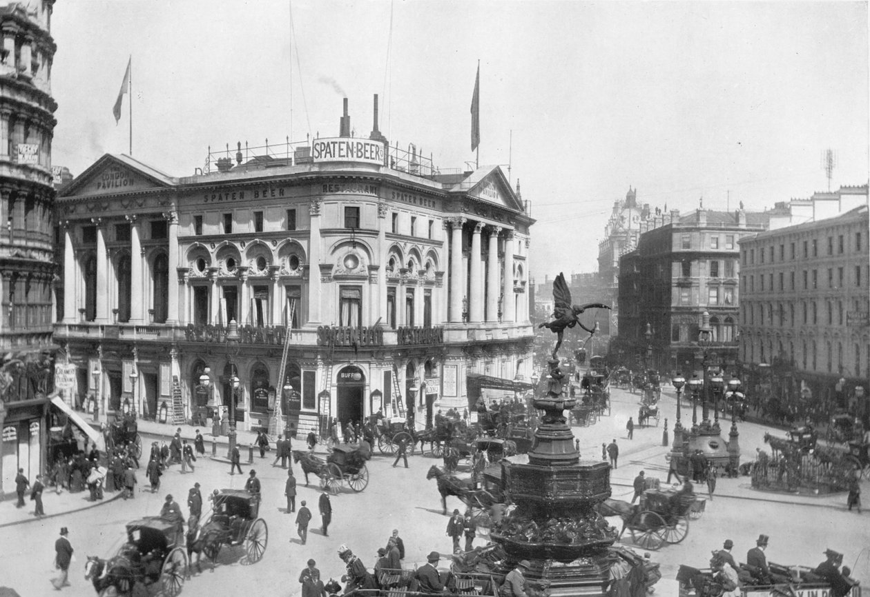 Piccadilly Circus, Westminster, London by Photochrom Co Ltd of London