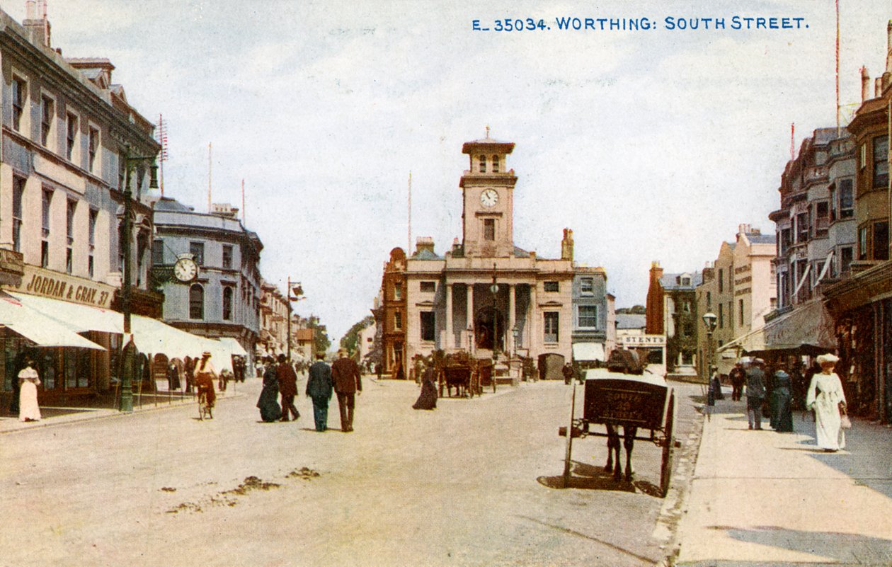 South Street, Worthing, Sussex by Photochrom Co Ltd of London