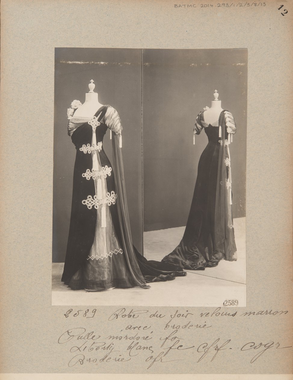 Album Page: House of Worth, Evening Dress by Photographer French