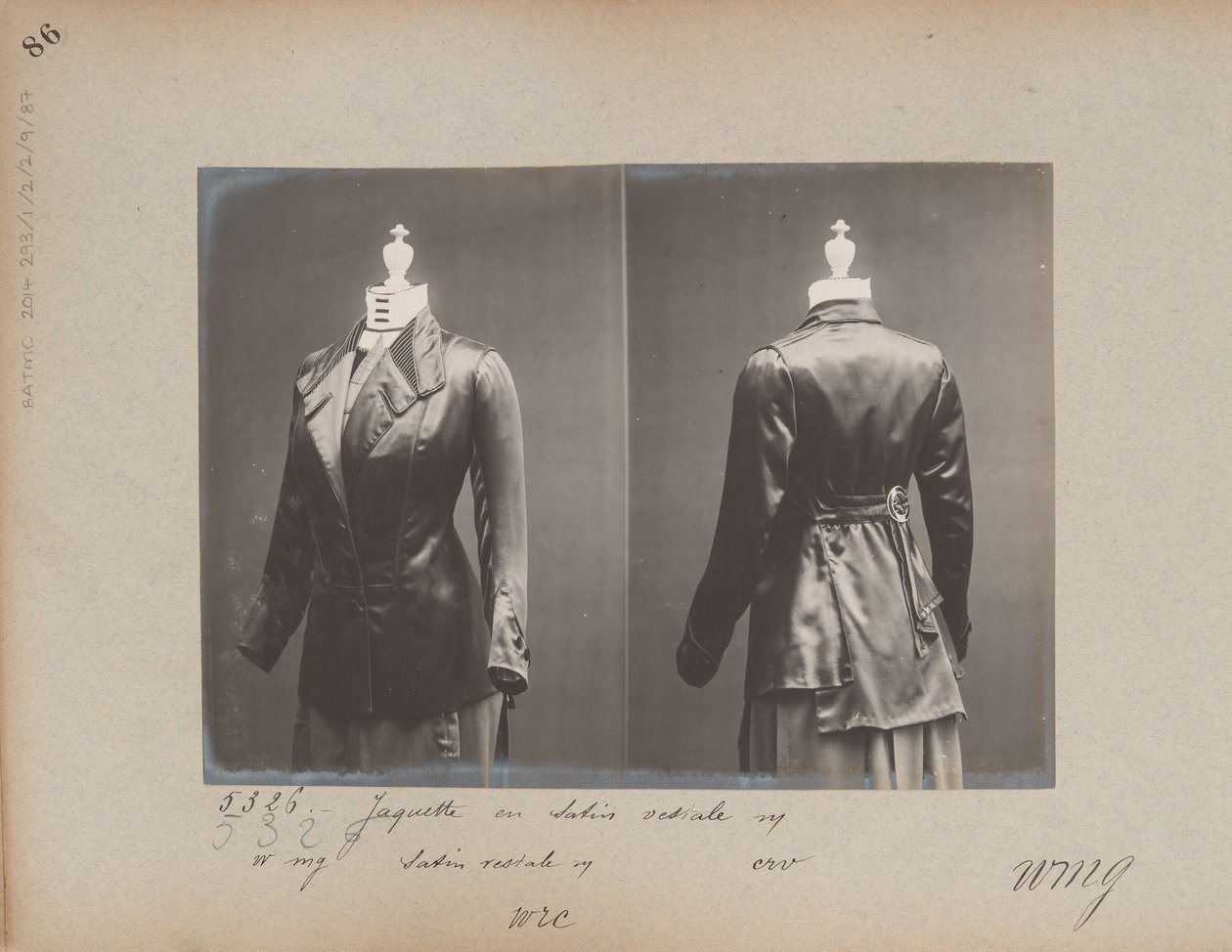 Album Page: House of Worth, Jacket by Photographer French