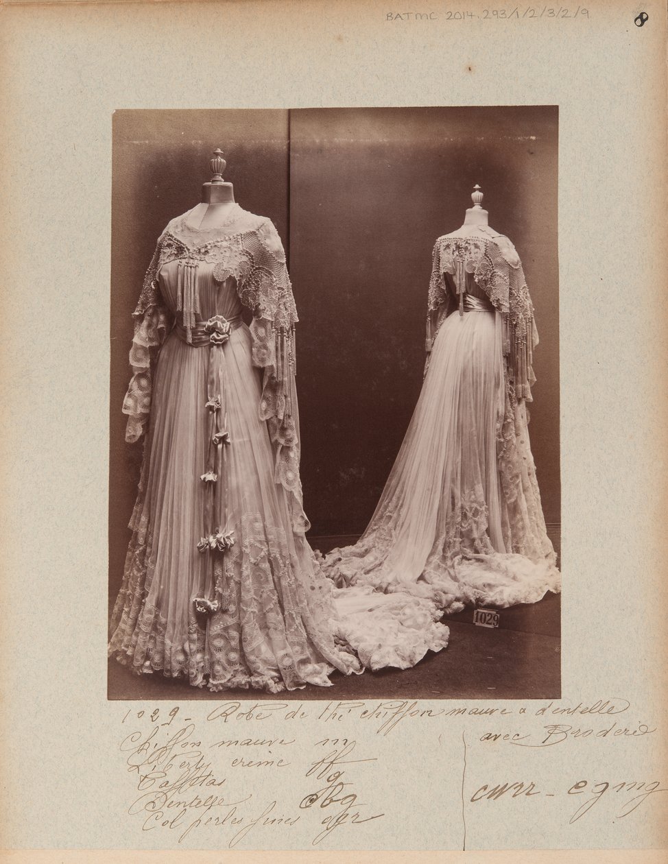 Album Page: House of Worth, Tea Gown by Photographer French