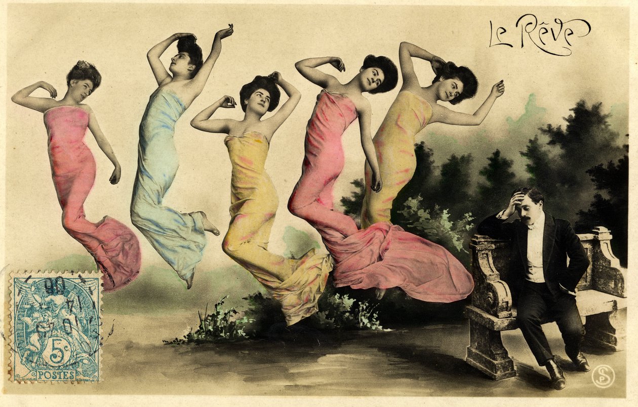 Postcard early 20th century, entitled the dream by Photographer French