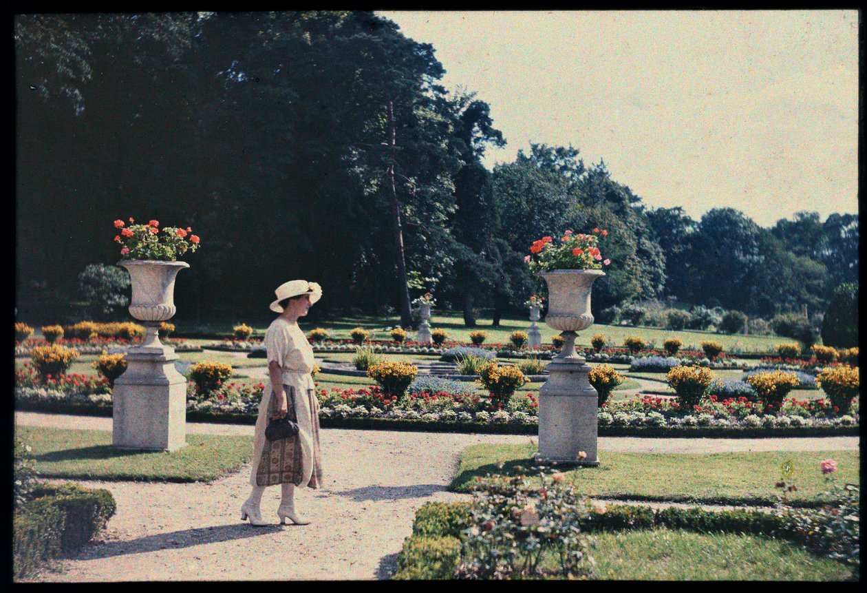 Woman Walking in the Garden of the Bagatelle, Paris, c.1920 by Photographer French