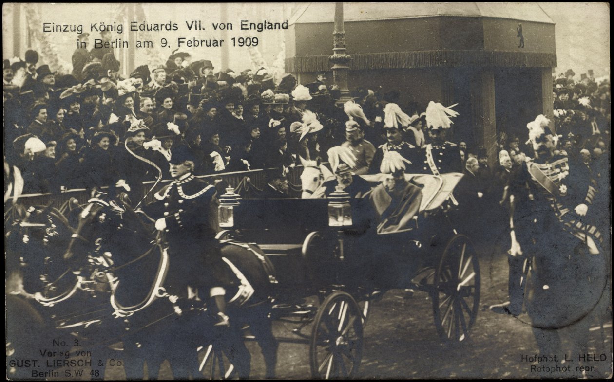 King Edward VII of England in Berlin, 9 February 1909 by Photographer German