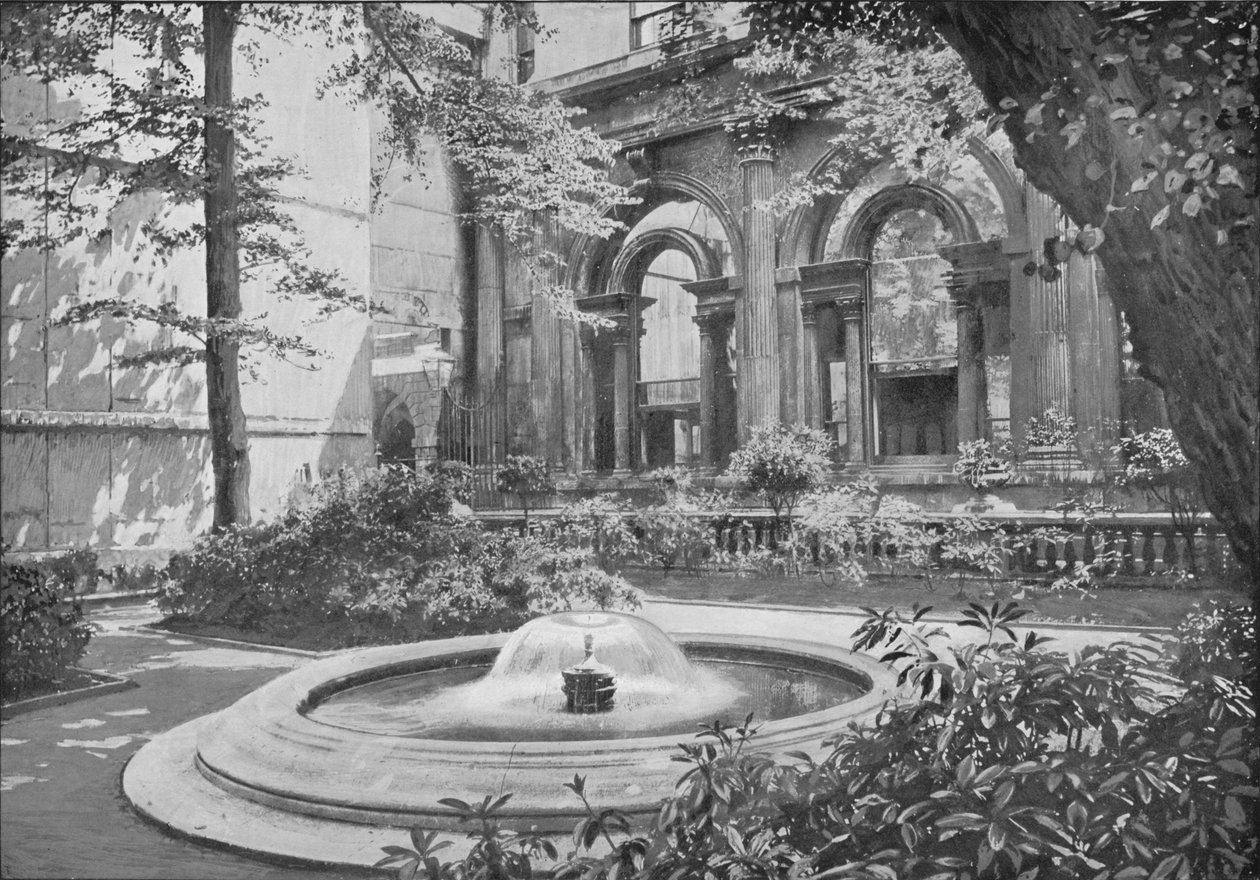 Bank of England Fountain, City of London by Pictorial Agency