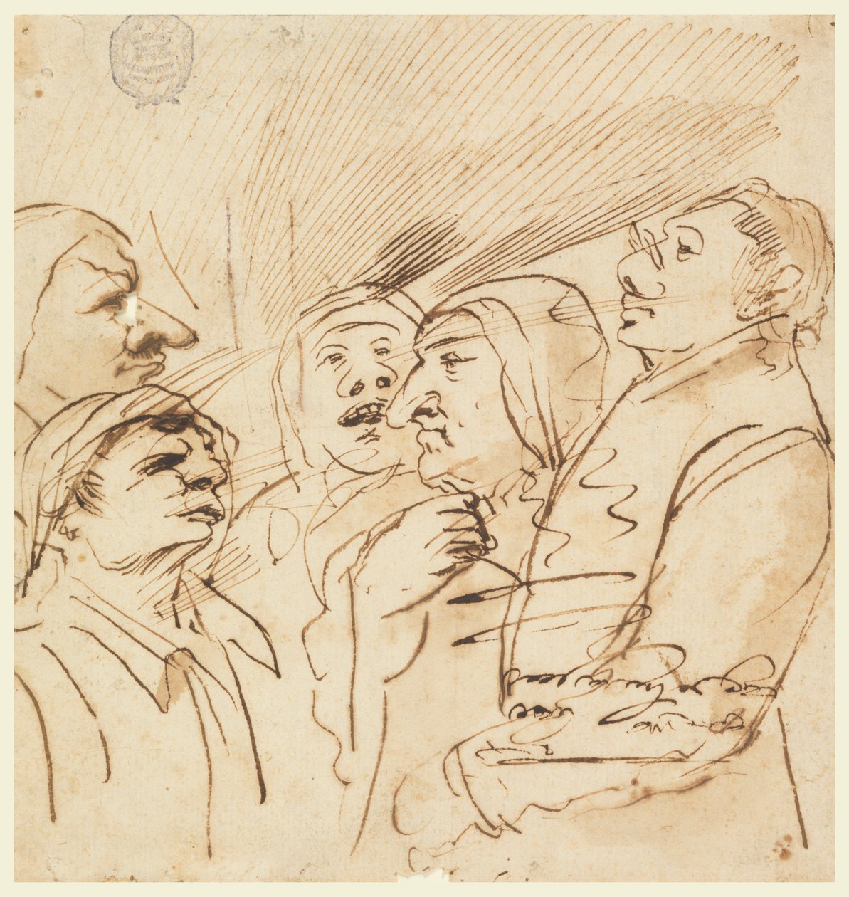 Five Grotesque Figures by Pier Francesco Mola