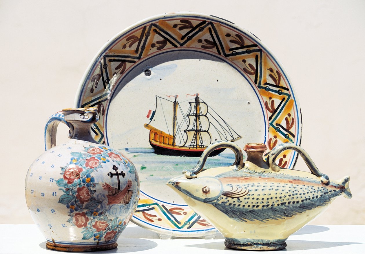 Artefacts on display at Museum of Vietrisi Ceramics, Vietri sul Mare, Campania, Italy by Blaise Nicolas Le Sueur