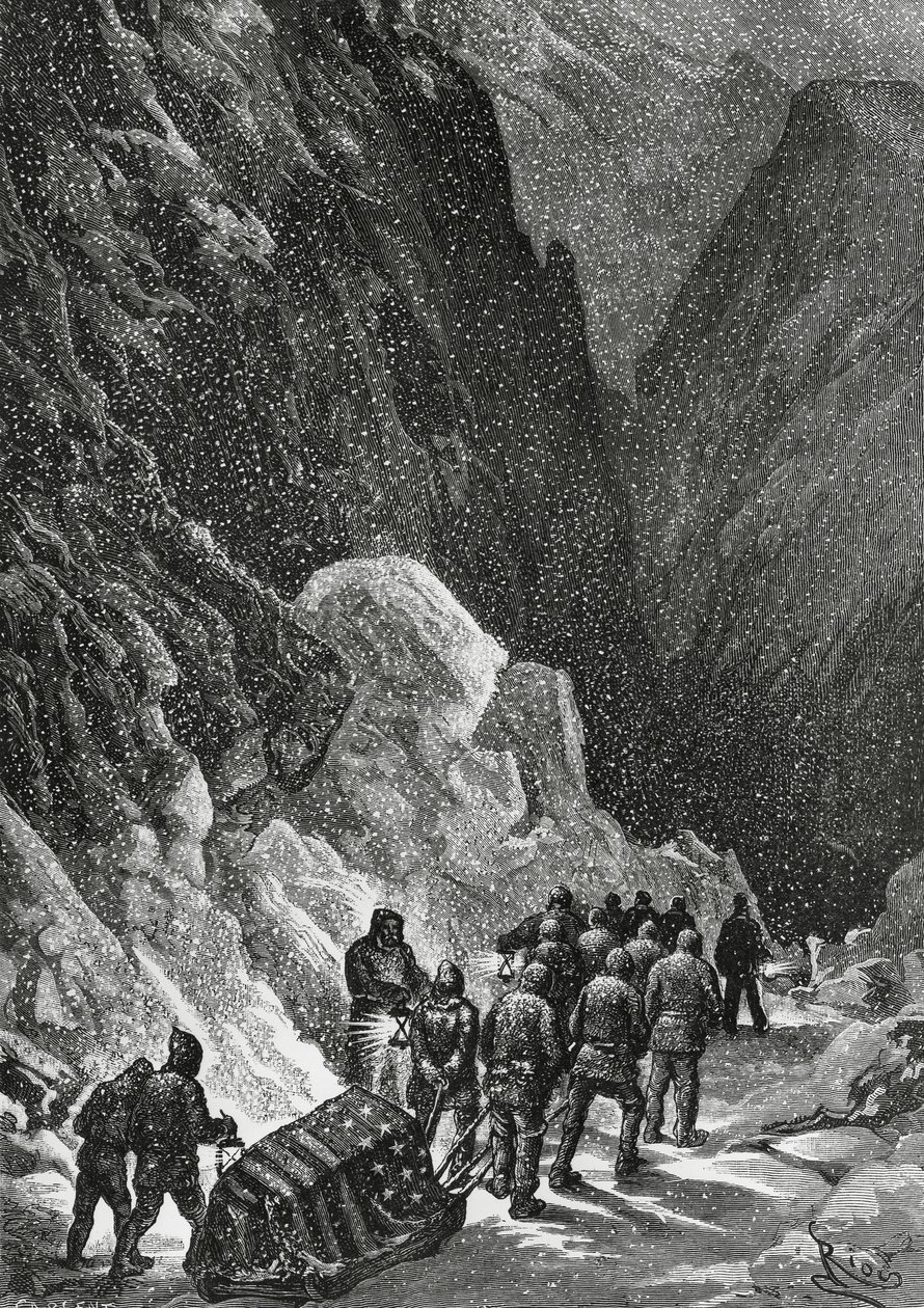 Burial of Captain Charles Francis Hall, American explorer, Greenland, November 1871, Polaris expedition by Blaise Nicolas Le Sueur
