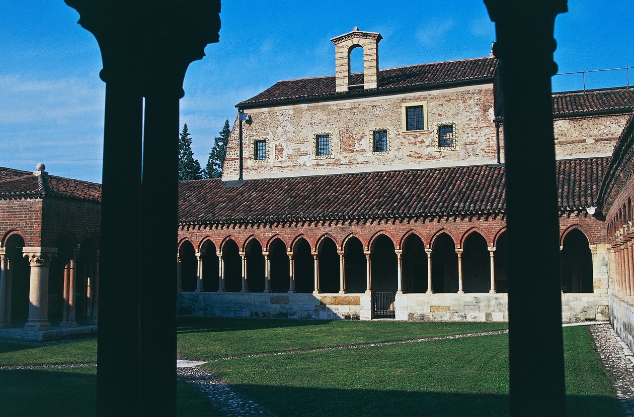 Cloister, Basilica of St Zeno (or San Zeno Maggiore and San Zenone), Verona (UNESCO World Heritage List, 2000), Veneto, Italy by Blaise Nicolas Le Sueur