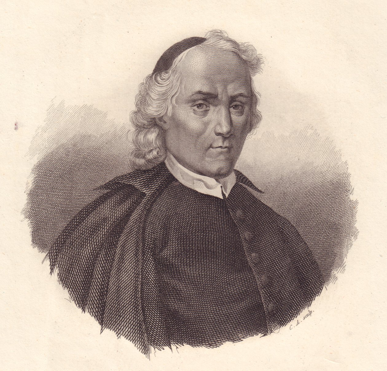 Portrait of Ludovico Antonio Muratori, copper engraving by Blaise Nicolas Le Sueur