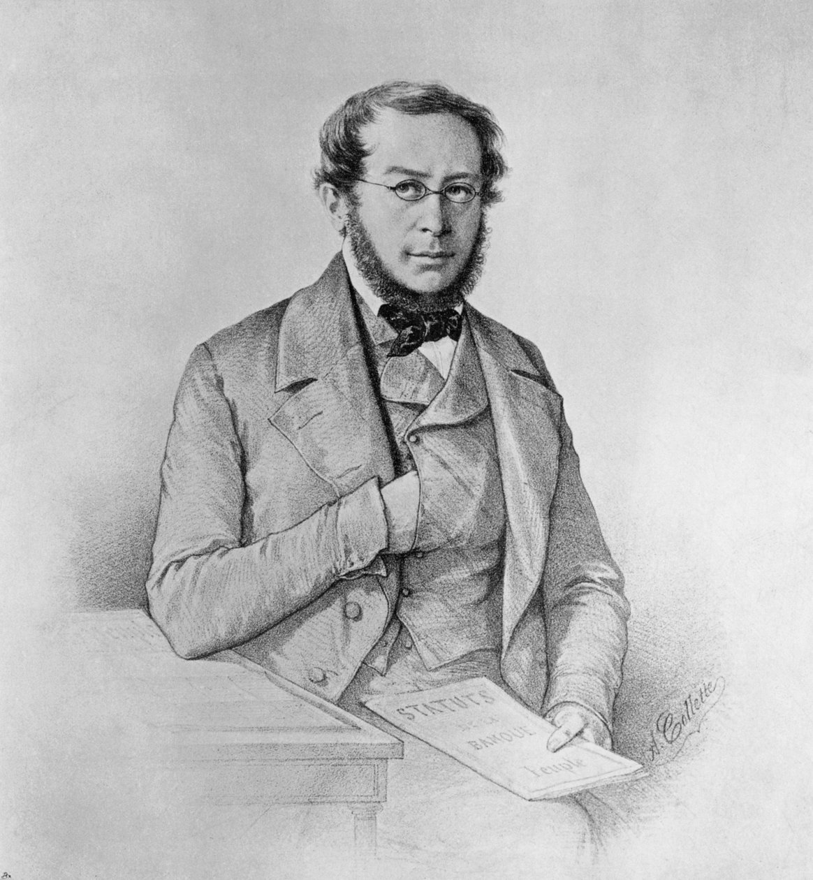 Portrait of Pierre-Joseph Proudhon, drawing by Colletti by Blaise Nicolas Le Sueur