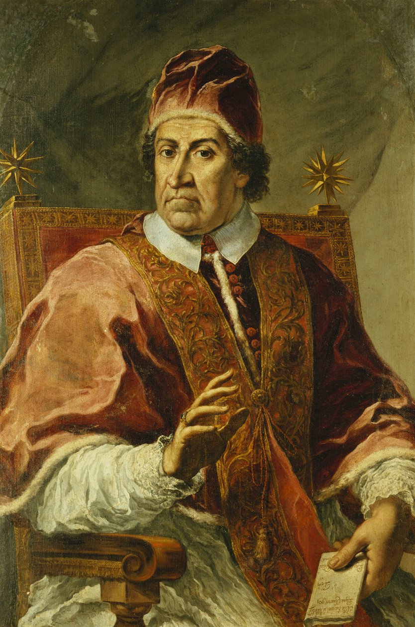 Portrait of Pope Clement XI, Seated Half Length, Wearing Papal Robes, Holding a Letter by Pier Leone Ghezzi