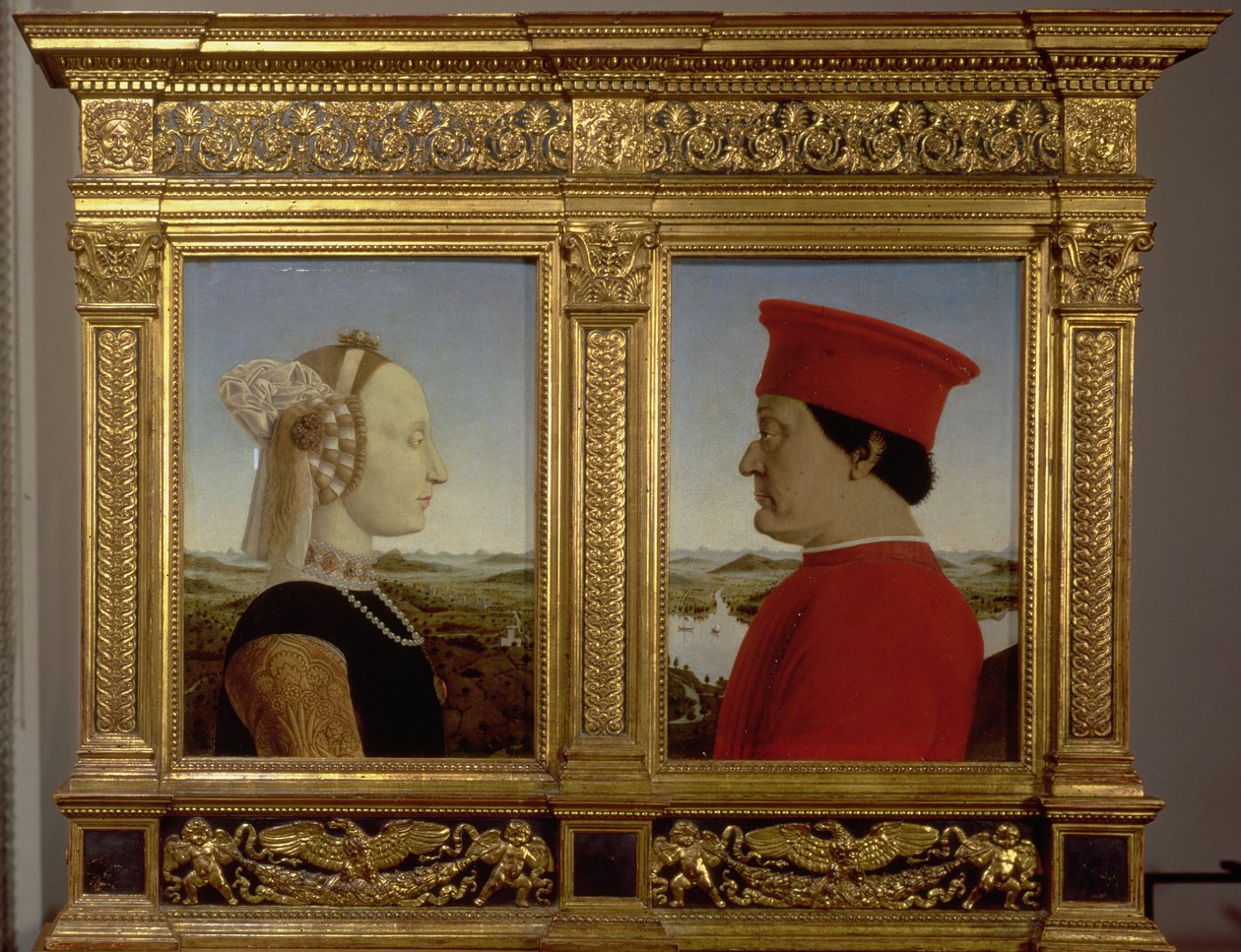 Portraits of Duke Federico da Montefeltro and Battista Sforza by Piero della Francesca