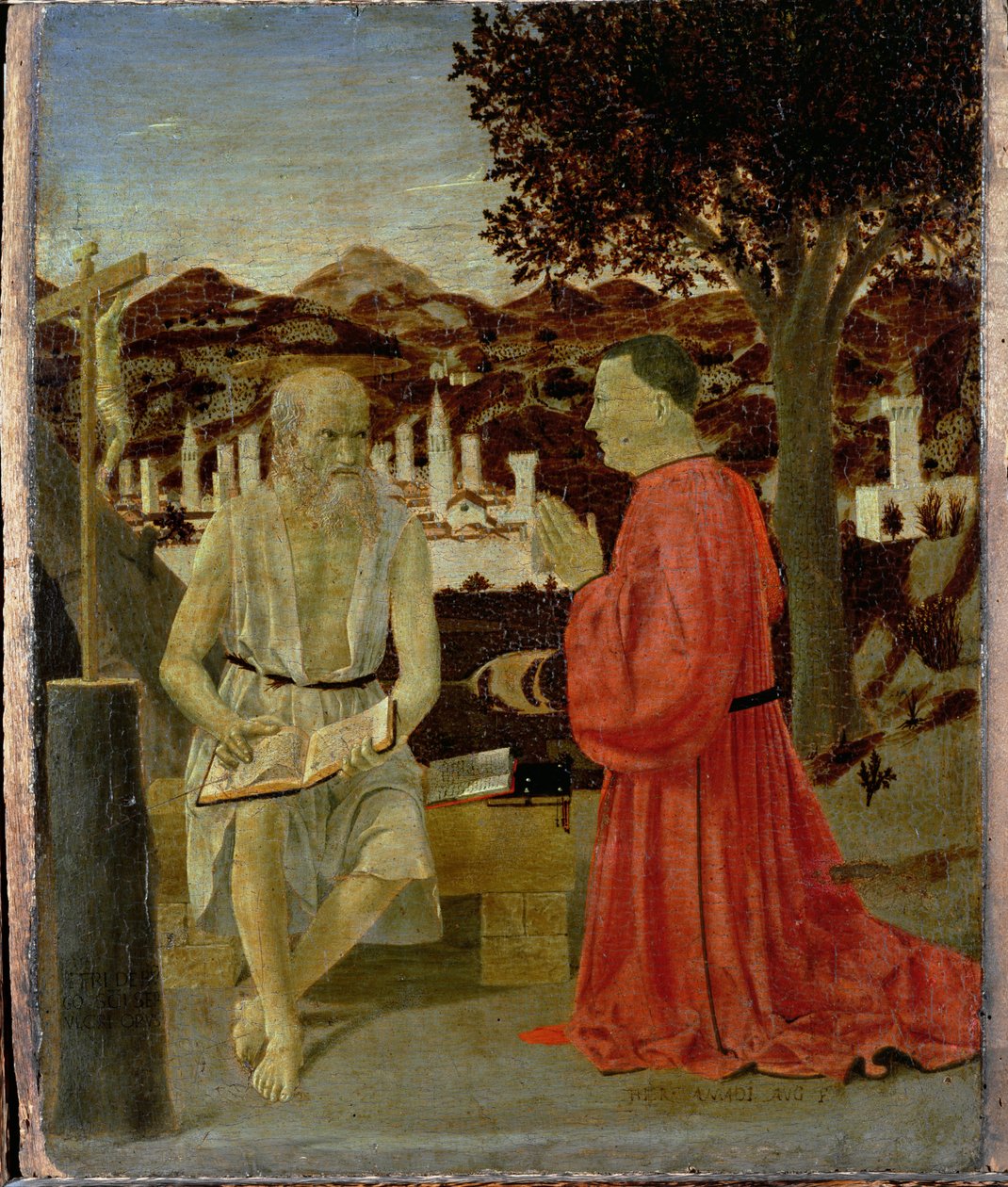 St. Jerome with a Man kneeling in Devotion, 1450 by Piero della Francesca