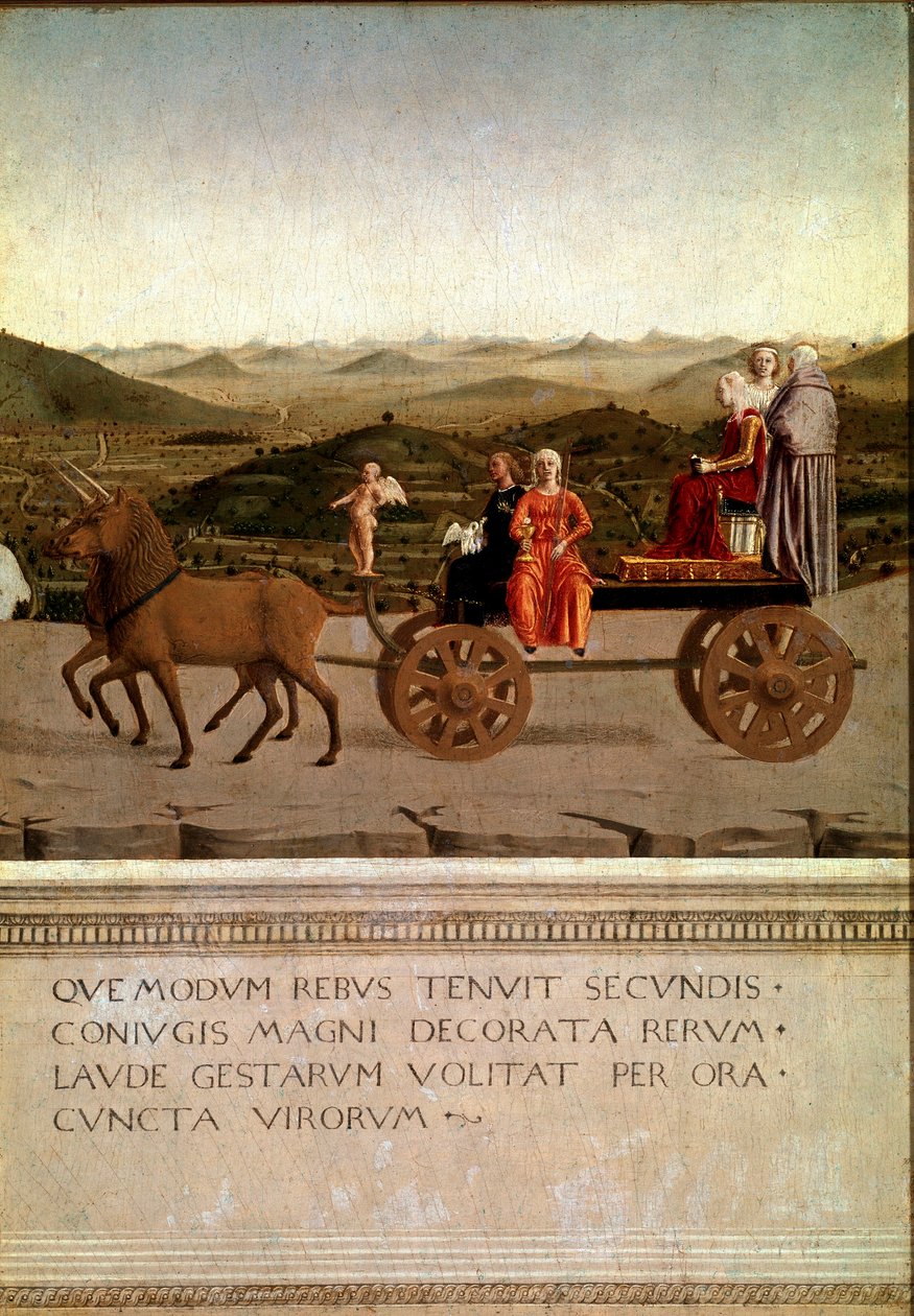 Diptych of Triumph of Federico da Montefeltro and Battista Sforza (detail) by Piero della Francesca