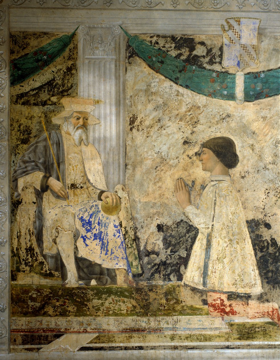 Portrait of Sigismondo Pandolfo Malatesta in prayer before San Sigismondo by Piero della Francesca