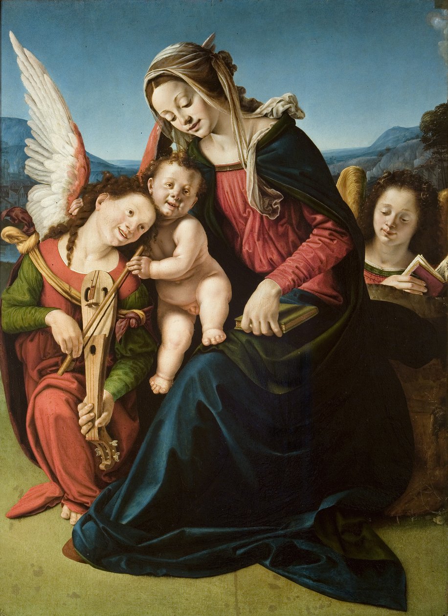 The Virgin and Child with Two Angels by Piero di Cosimo