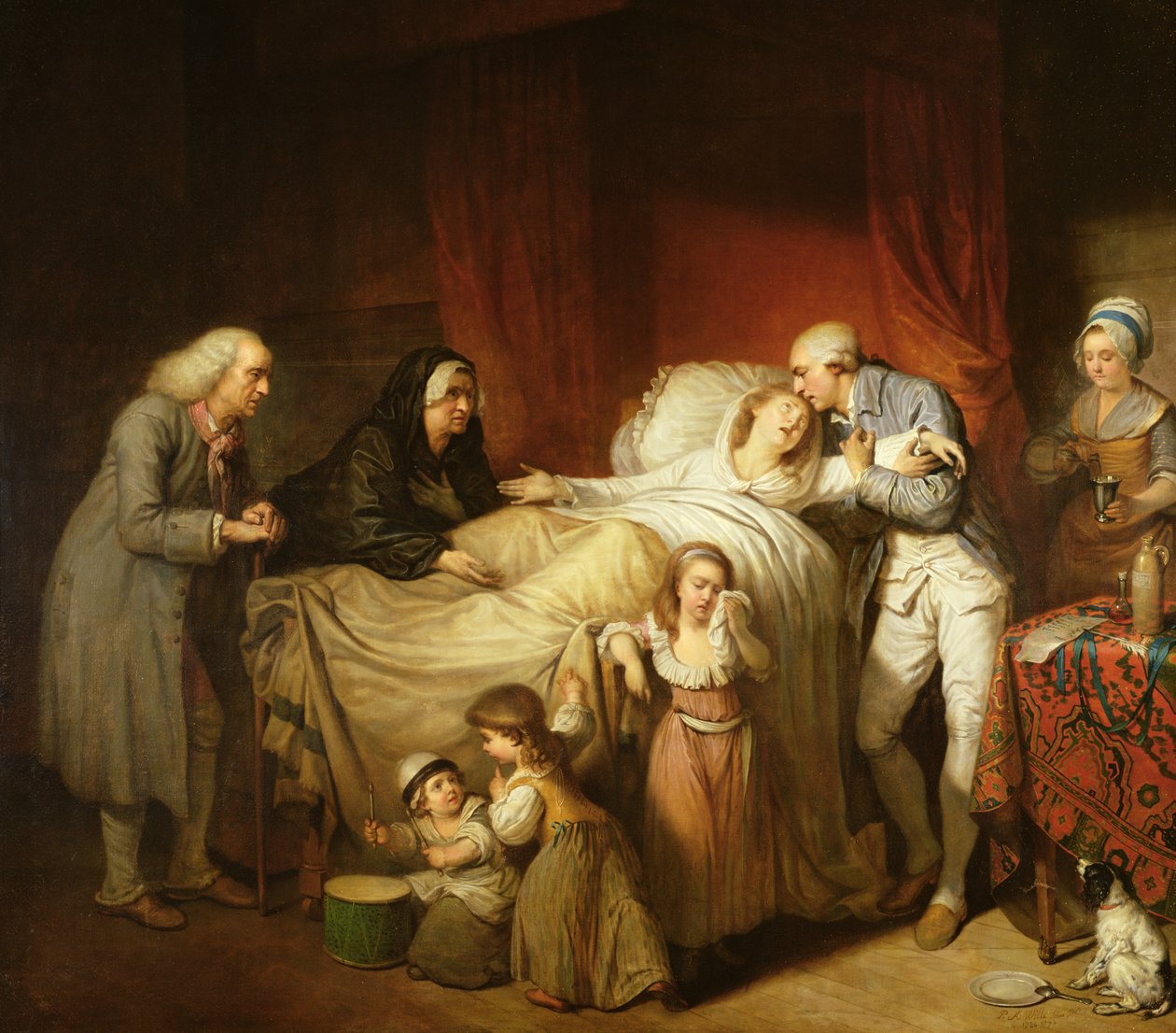 The Last Moments of the Beloved Wife (1784) by Pierre Alexandre Wille